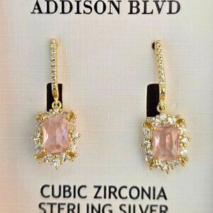 Addison Blvd. Cubic Zirconia Earring, Pink